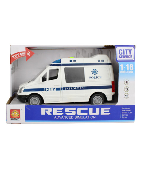 Mașină cu inerție 1:16 "Police Van" (lumini, sunete)